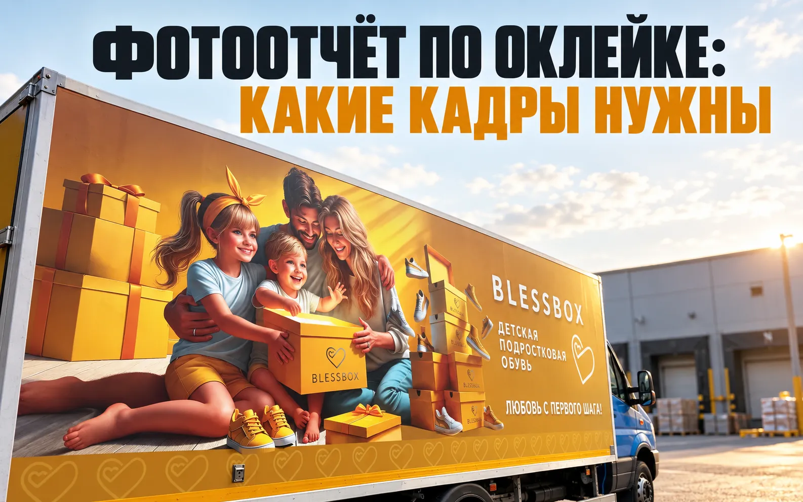 Брендированный грузовик Blessbox на обложке о фотоотчёте после оклейки