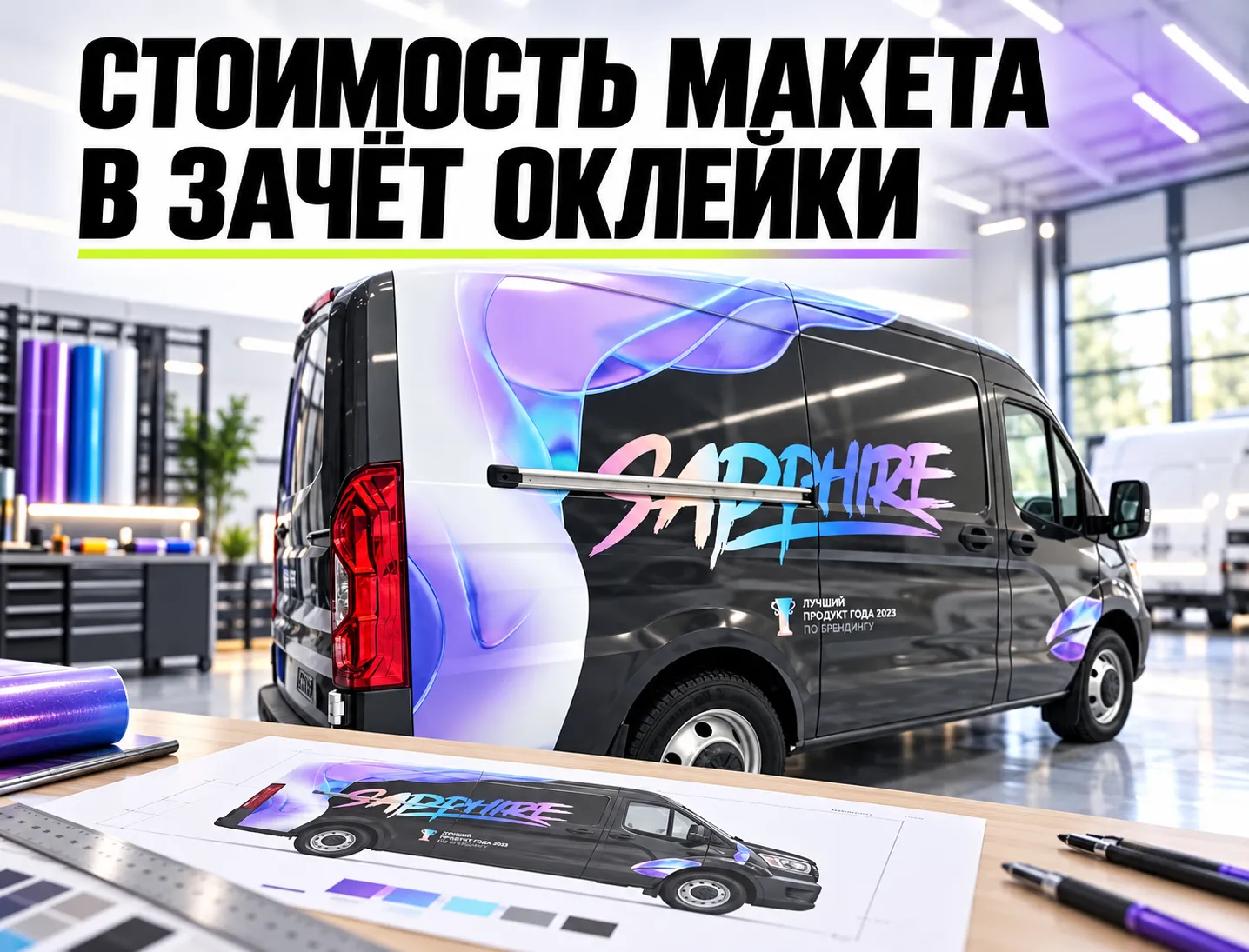 Макет бесплатно при оклейке у нас — акция BRANDRIVE