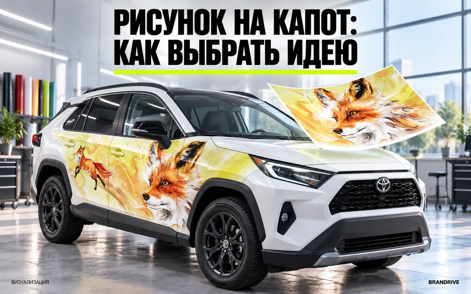 Винилография на капот: идеи рисунков и особенности оформления