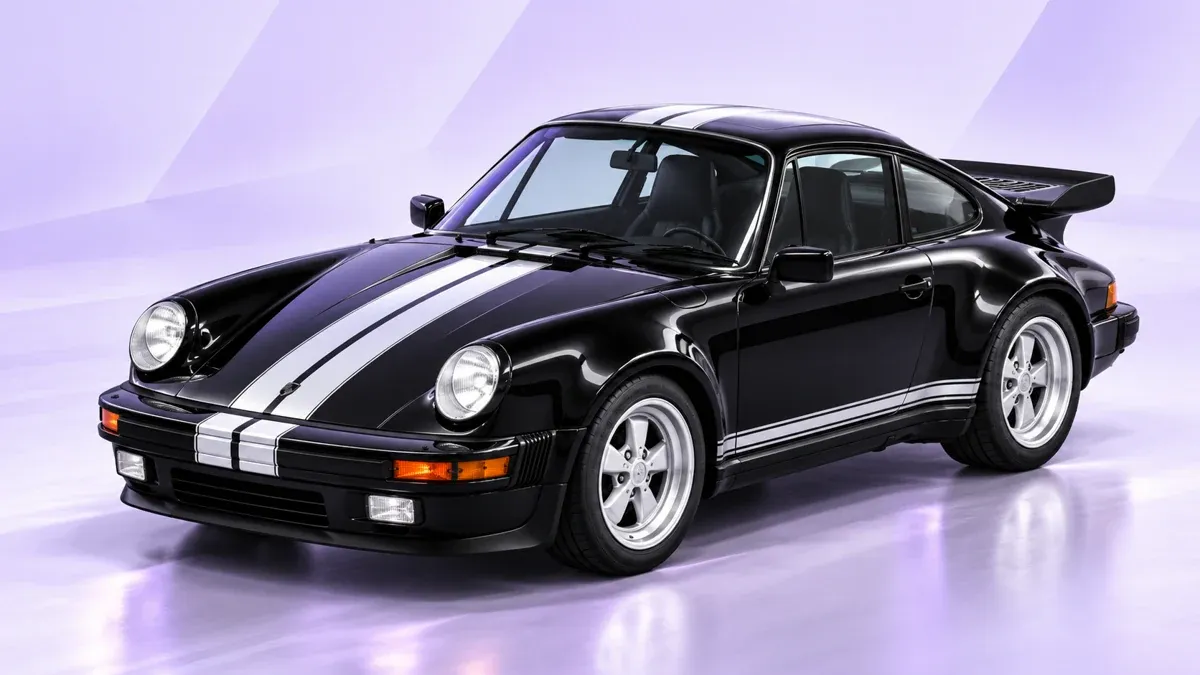 Оклейка Porsche спортивными полосами — иллюстрация BRANDRIVE