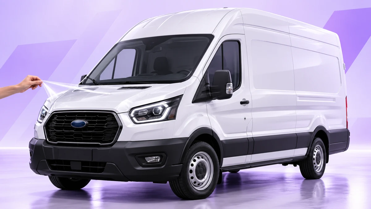 Антигравийная оклейка Ford Transit — иллюстрация BRANDRIVE